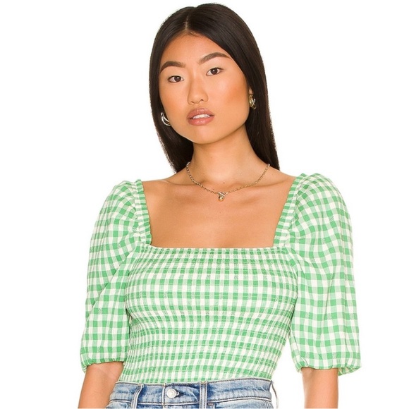 Steve Madden Tops - BB Dakota by Steve Madden | Keys To The Gingham Topgreen - Basil